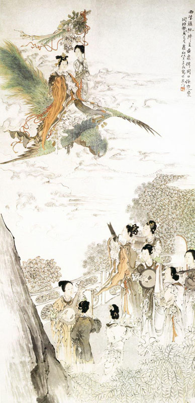 318,318艺术,美术鉴赏,国画,国画山水,海上画派,任薰,《瑶池霓裳图》